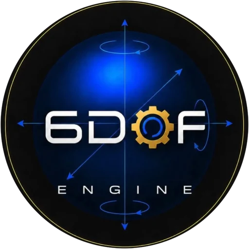 Emblema da 6DOF Engine: os seis graus de liberdade